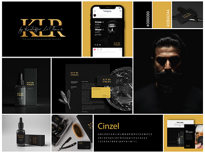 KLR – Luxury Skincare & Beard Care Branding app black brand guidelines branding hair style icon logo luxury saloon typography