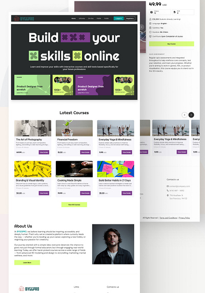Landing Page – Course Learning App course graphic design hero section landing page learning ui ux web design website