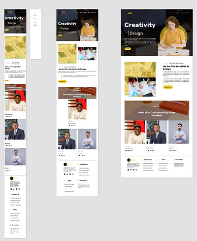 Responsive Portfolio Website Design for 3 different layouts. branding graphic design logo ui