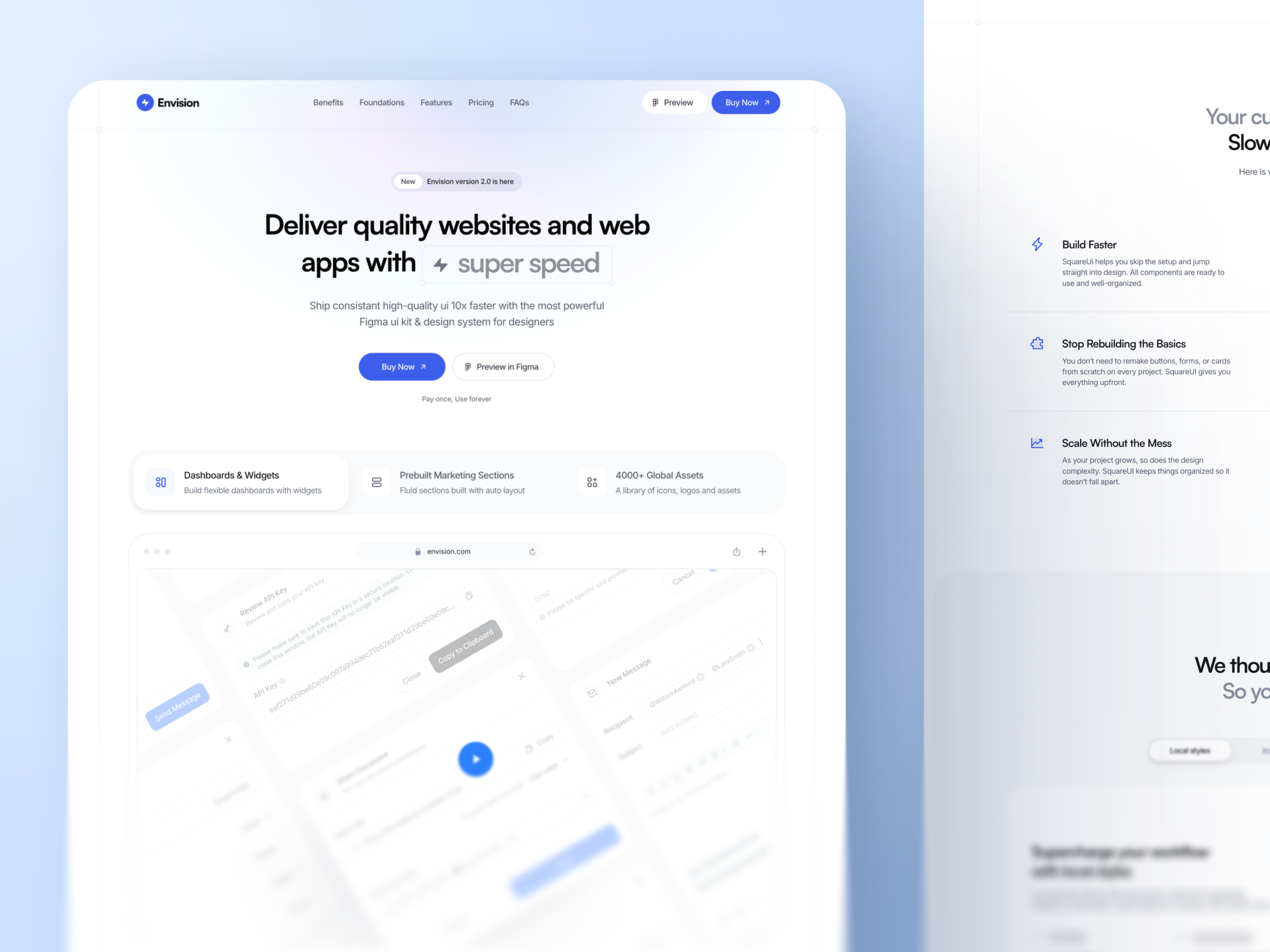 Envision - Framer Product Page Template framer landing page product design product page ui ux web design