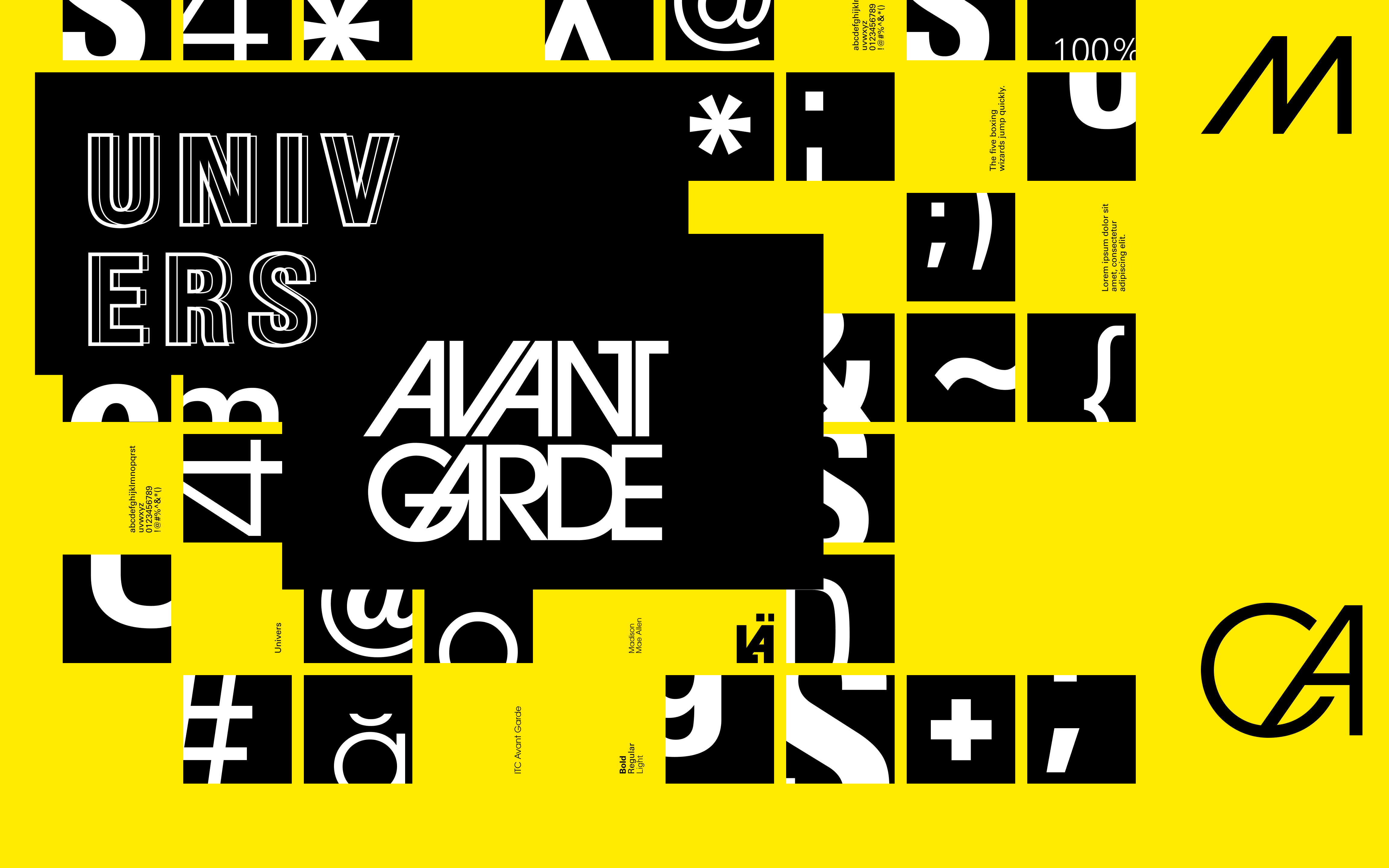 Type Anatomy Booklet : AVANT GARDE / UNIVERS designsystem dribbble editorialdesign graphicdesign indesign kerning leading madiallen madisonallen studentwork typeanatomy typographydesign