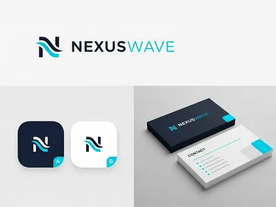 NexusWave - Modern Logo & Brand Identity for Tech brand branding data geometric logo graphic design icon identity logo logodesign minimalist logo modern logo n logo saas startup logo tech logo technology ui wave logo