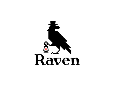 Crow With A Hat And Lantern Logo animals bird clean crow hat lentern logo minimalist mysterious plague doctor raven