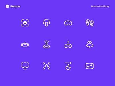 AR & VR - Uxercon Icon Library animation ar argumented reality arvr arvricon design digital figma icon icon design iconography logo tech technology ui uiux ux uxercon virtual reality vr