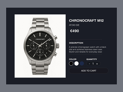 Chronocraft M12 — E-commerce Product UI design ui ux