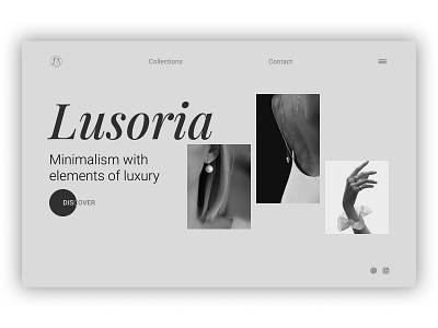 Lusoria — Jewelry Landing Page Concept design typography ui ux