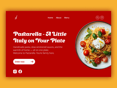 landing page concept for an Italian restaurant branding design logo typography ui ux
