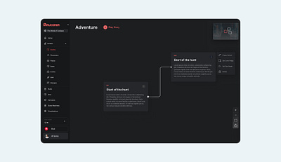 AI storytelling dashboard product design ai arc connect dashbaord game game design node product product design storytelling ui ux
