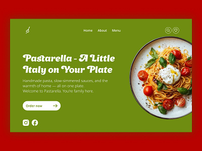 landing page concept for an Italian restauran branding design logo typography ui ux