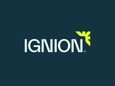 IGNION Wordmark brand id branding color energy flare identity light logo logomark minimal modern sans serif solar startup tech typography wordmark
