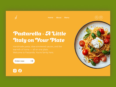 landing page concept for an Italian restauran branding design logo typography ui ux