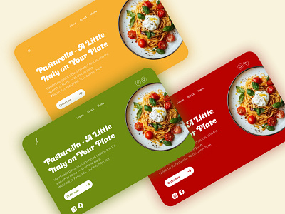 landing page concept for an Italian restauran branding design logo typography ui ux