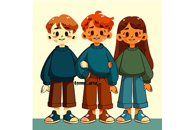 Group of Cartoon Children background celebration character community embrace event fellowship friends friendship fun graphic design greeting happy joy people relationship society together unity wallpaper