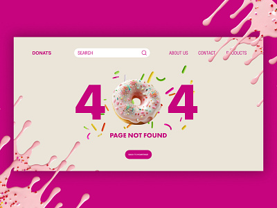 Donut 404 Page — Fun & Tasty Error UI branding design ui ux