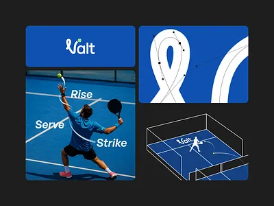 Valt - Visual Identity Padel Court brand brand design brand identity brand visual branding design graphic design identity logo logo designer logo mark logotype padel padel court padel logo social media sport sport brand symbol visual identity