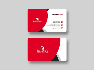Creative Business Card Design Template branding business card card card design card template graphic design information print red business card