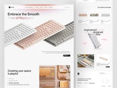 Dofree - Landing Page button card clean ecommerce ecommerce web emura studio footer gradient hero keyboard landing page layout logo mockup online shop online store shopping typography webdesign website