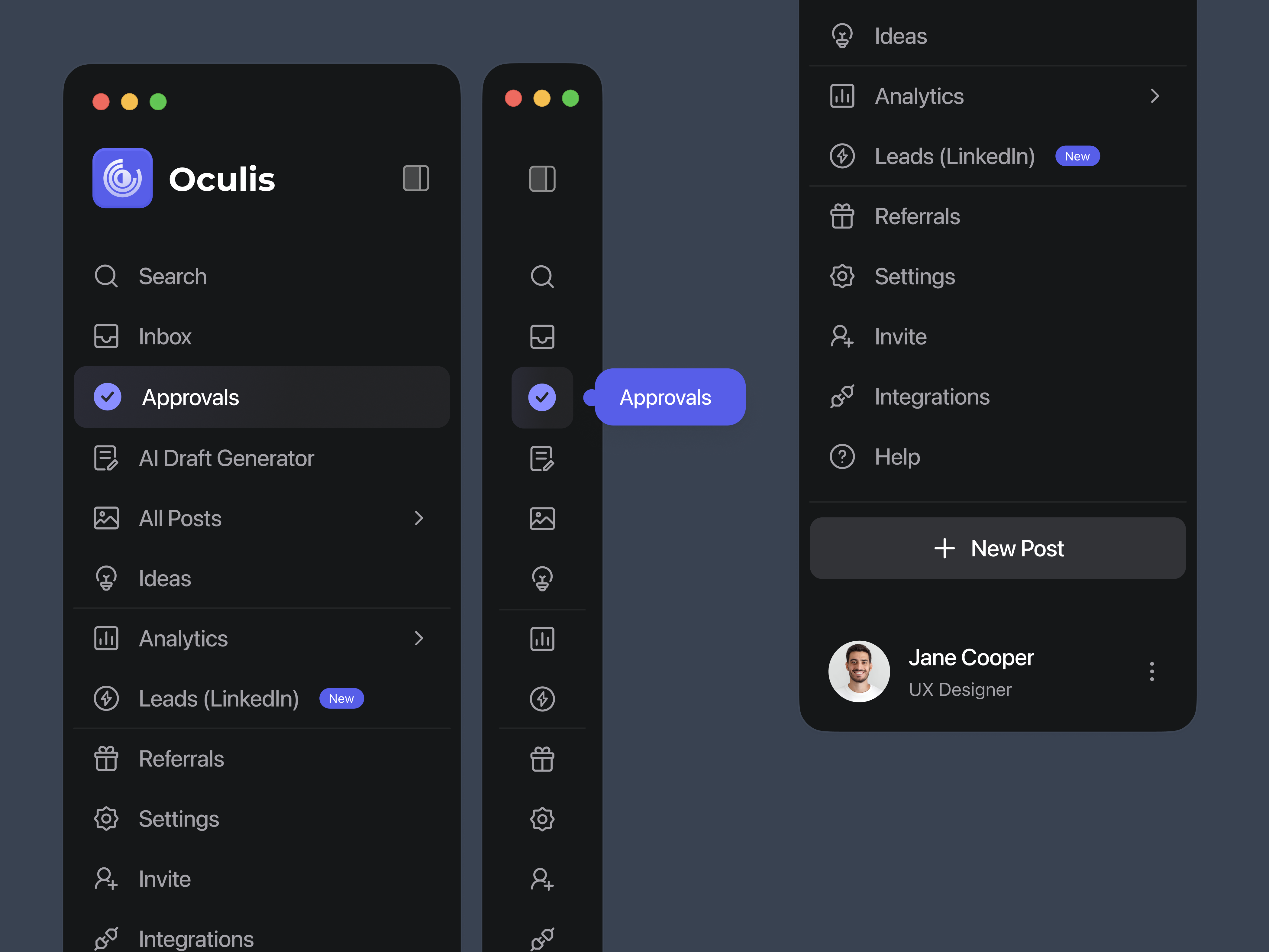 Sidebar navigation bar dark dashboard icons menu minimal nav nav bar navbar navigation product design side nav sidebar sidebar menu sidenav ui user interface ux ux design