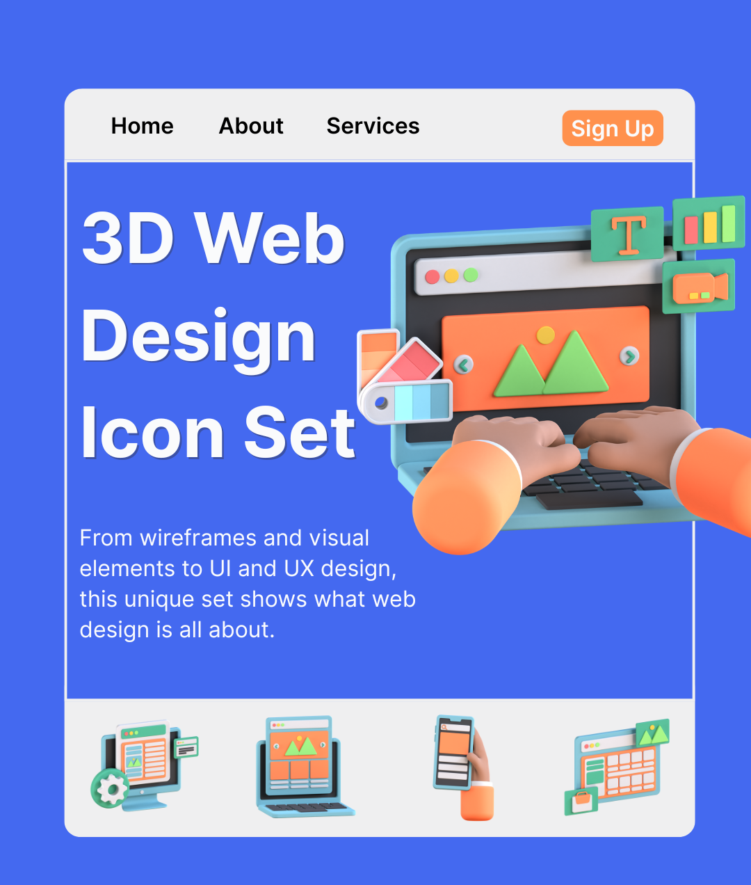 3D WEB DESIGN ICONS 3d branding design graphic design icons illustration logo ui ux vector