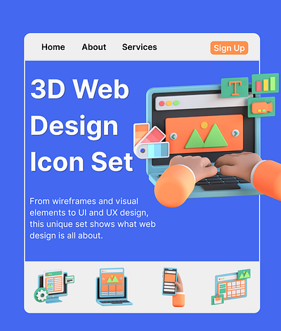 3D WEB DESIGN ICONS 3d branding design graphic design icons illustration logo ui ux vector