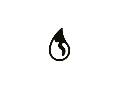 Cat and drop logo brand branding cat design drop elegant graphic design logo logo design logo designer logodesign logodesigner logotype minimalism minimalistic modern