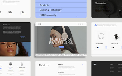 OID audio design graphic design headphones landpage minimalist modern technology ui uxui web web design