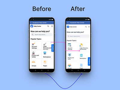 Facebook Help Center — UI Redesign design thinking facebook helpcenter mobile app problem solving product design redesign ui ux