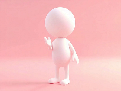 3D Minimal Cartoon Figure | Pastel 3D Gesture Character 3d 3d art 3d motion 3d render 3d style animated art body gesture motion graphics pastel render art
