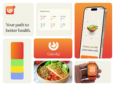 Calories Branding Design | Animation & Bento ai animation app design artificial intelligence bento brand identity branding calorie tracking design focotik graphic design healthcare lifestyle logo mobile app design nutrition ui ui design ui ux design visual identity