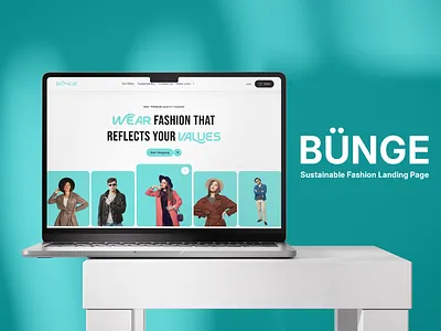 BUNGE Sustainable Fashion Landing Page UI/UX Design branding ethical fashion website landing page ui ui design uiux design user interface design user research website design