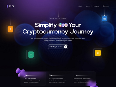 FIO - Simplify Your Cryptocurrency Journey With Fio crypto crypto landing page cryptocurrency landing page user interface web design web3 website