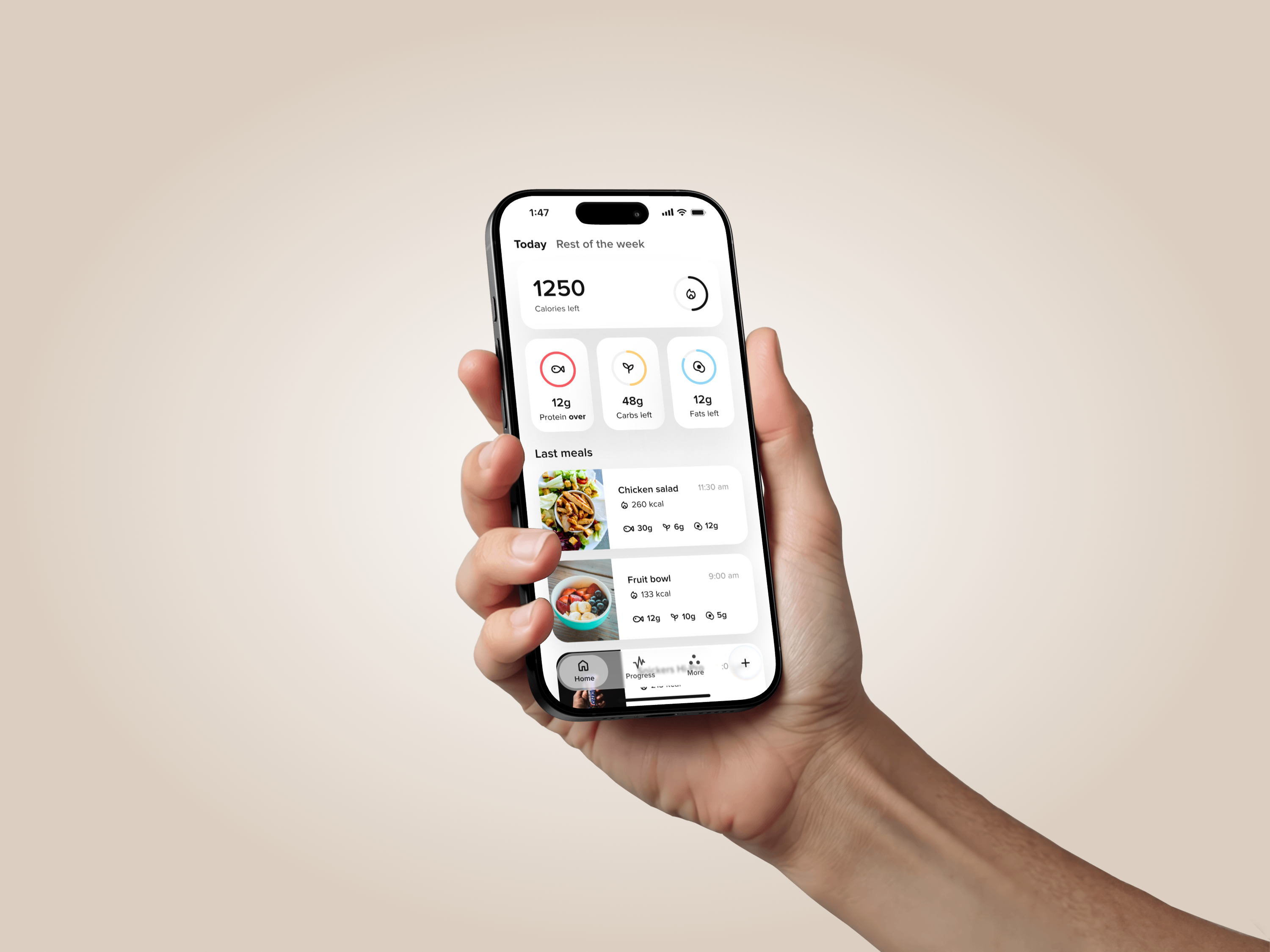 Nutrition Tracker App android apple concept design glass effect glass ui ios mobile app nutrition tracker ui ux uxui