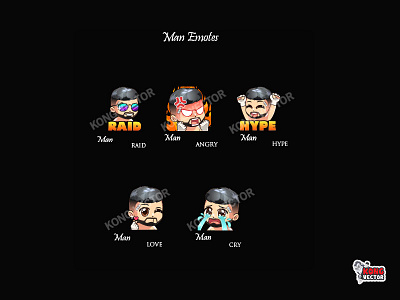 Man Twitch Emotes cartoon design emoji emote emotes illustration twitch twitchemote twitchemotes