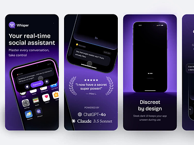 App Store Images - AI-Powered Conversation Copilot ai animation app design app store application ios ios design mobile app mobile design outcrowd ui uiux ux