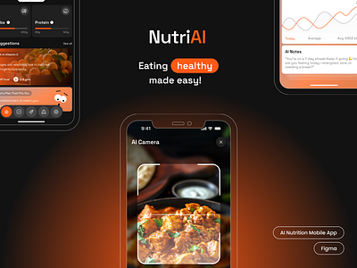 AI-Powered Nutrition Tracker App Design – Smarter Eating ai ai healthcare app ai product app design artificial intelligence branding diet figma design food scanner app illustration mobile mobile app nutrition nutrition app nutrition tracker nutrition tracker app nutritionist product design protein supplement