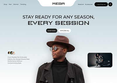 Mega- E-commerce Website Design clothing website creative ecommerce website fashion landing pgae minimal ui ux website design