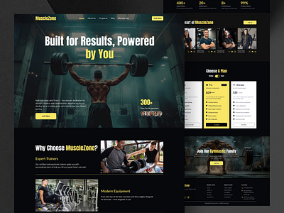 Fitness Club Website - Landing Page fitness graphic design gym landingpage modern design ui uiux ux web website