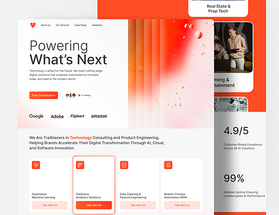 AI Consulting & Digital Information Technology Website ai branding corporate graphic design information inovation inovative landing page ui ux website design