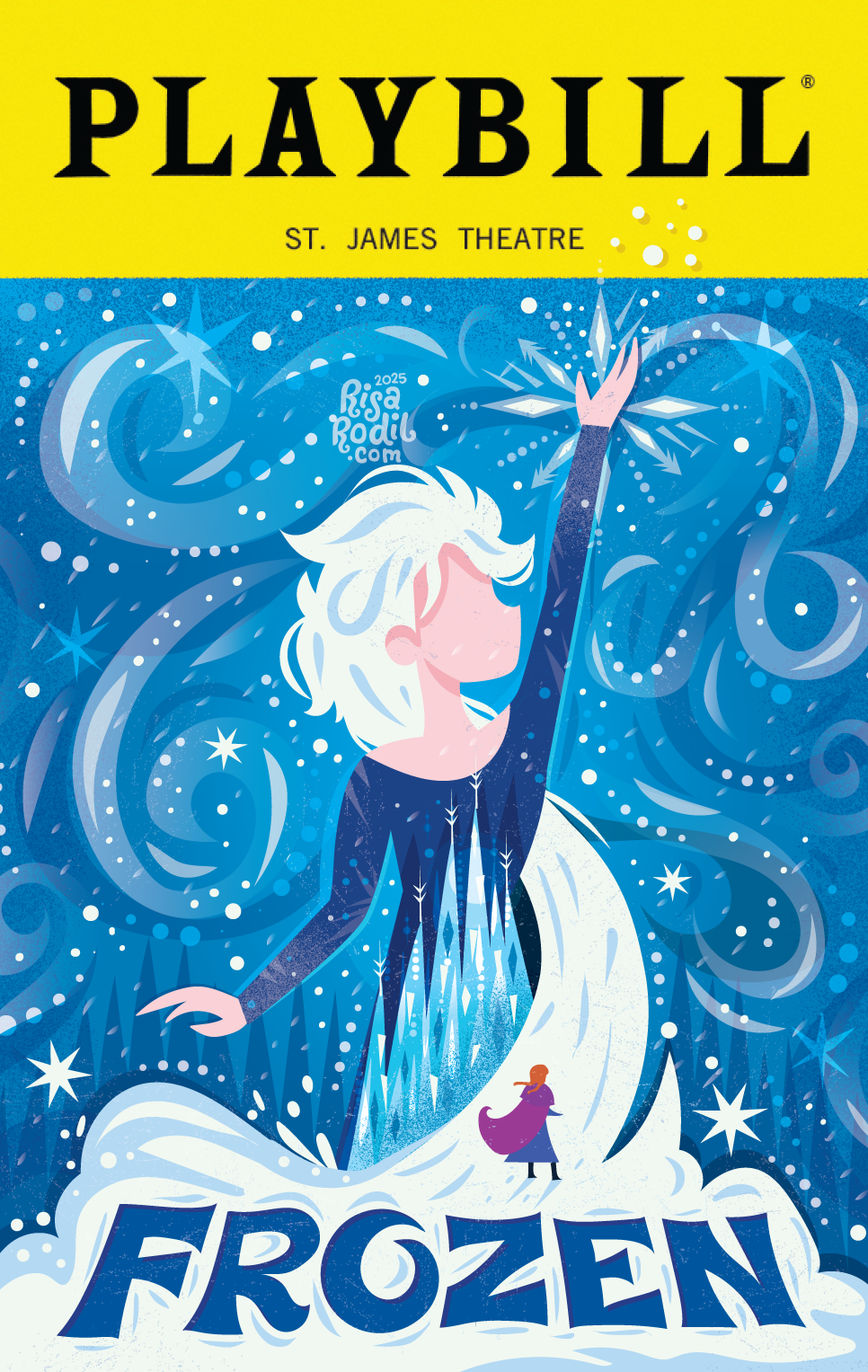 Frozen Reimagined Playbill anna art direction broadway disney elsa frozen ice queen let it go musical playbill theater