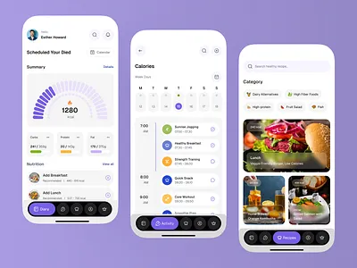 Nutrition Tracker App Design app design calorie counter app dashboard diet app design diet tracking solution food log app food tracker app habit tracking health and fitness healthy eating app healthy tracker app ios mobile app mobile app design nutrition tracker app design nutriton tracking app web design