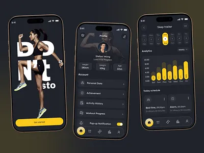 AI Fitness Tracker Mobile App Design ai best app design daily exercise fitness fitness app fitness tracker gym minimal mobile app mobile app design modern app ui online training social media sport ui ux design wellnesss workout workout plan workout tracker