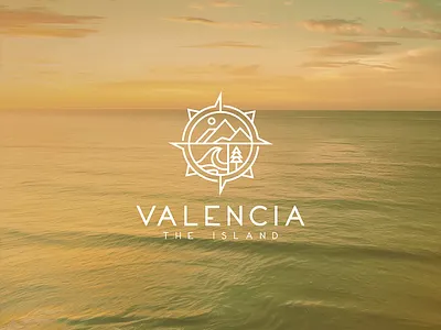 VALENCIA THE ISLAND: Line Art Adventure Logo brand identity branding design design logo drawing flat graphic design icon illustration line art logo logo design logos logotype minimal minimal logo minimalist modern modern logo unique