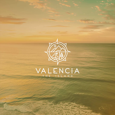 VALENCIA THE ISLAND: Line Art Adventure Logo brand identity branding design design logo drawing flat graphic design icon illustration line art logo logo design logos logotype minimal minimal logo minimalist modern modern logo unique
