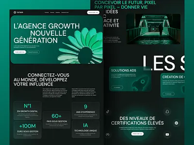 Marketing Agency Website Design agency animation black chaotic dark design digital green landing marketing page typography ui ux website