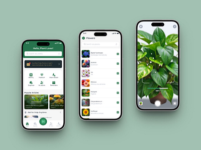 Plant Identify - Mobile App agricultural app clean design design thinking environment identify interaction mobile app plant plant identify product design ui ux