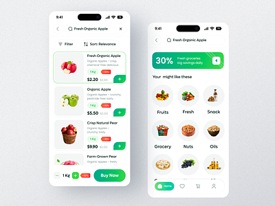 Smart - Grocery Mobile App UI/UX cart ui category page checkout flow ecommerce app food grocery app mobile app moder ui offer banner online shopping product details product page retail app search shopping app smart shopping super shop uidesign uiux