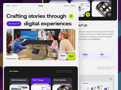 Axelo - Digital Agency Landing Page agency bento clean digital landingpage minimalist uidesign webdesign website