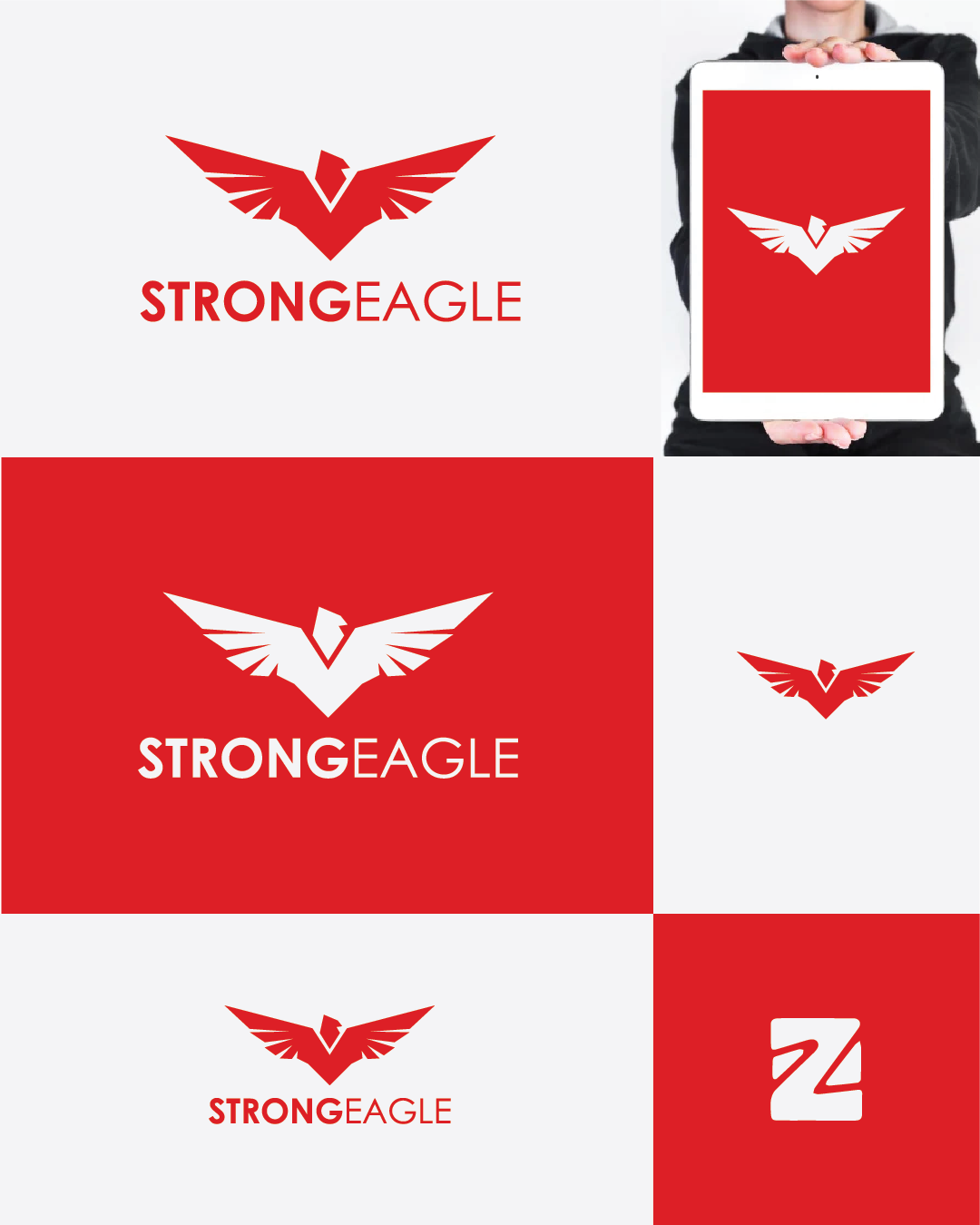 Strong Eagle Logo bird design eagle graphic design illustration logo logos logotype simple logo strong strong eagle logo vector