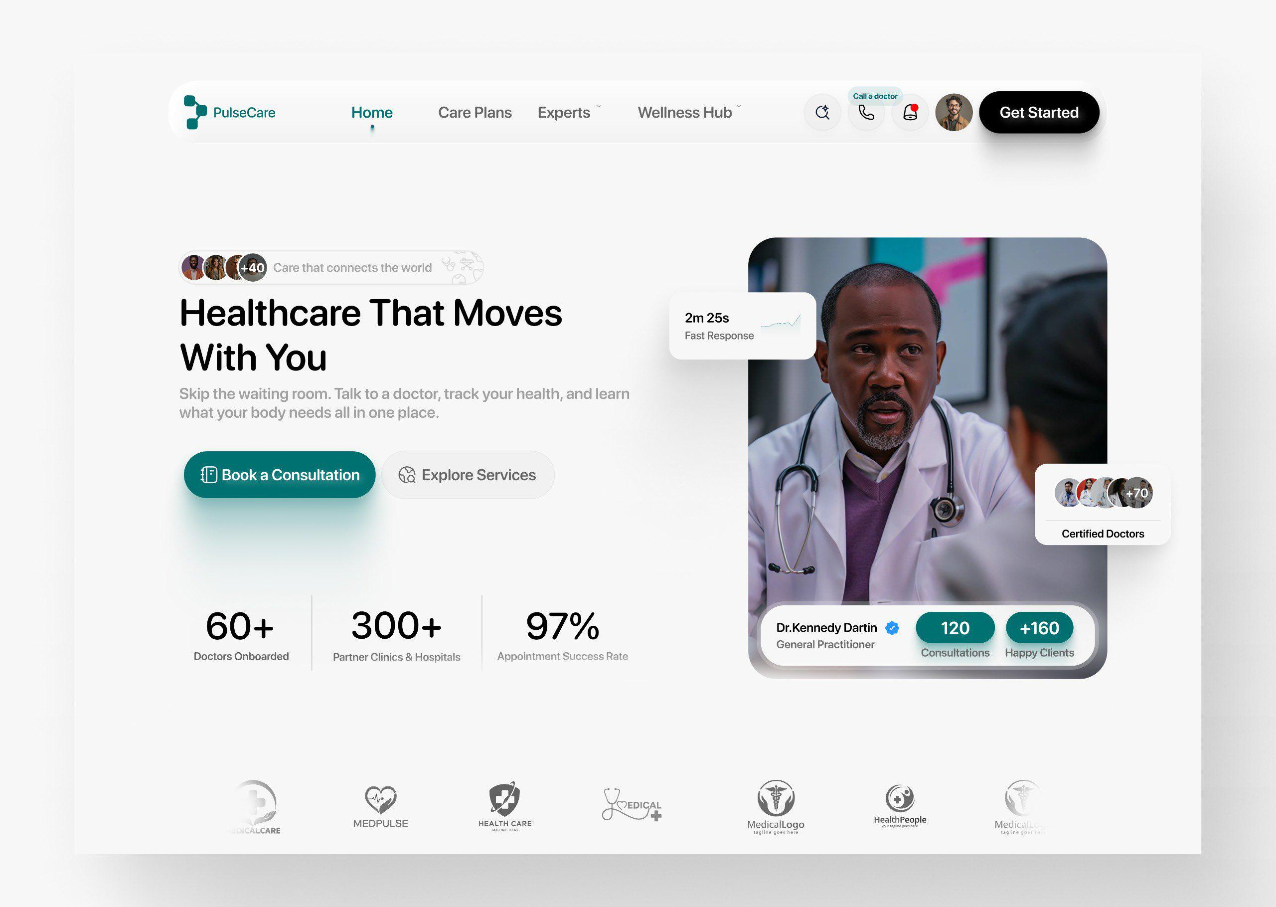 PulseCare Landing Page branding design figma graphic design product design ui ui ux website
