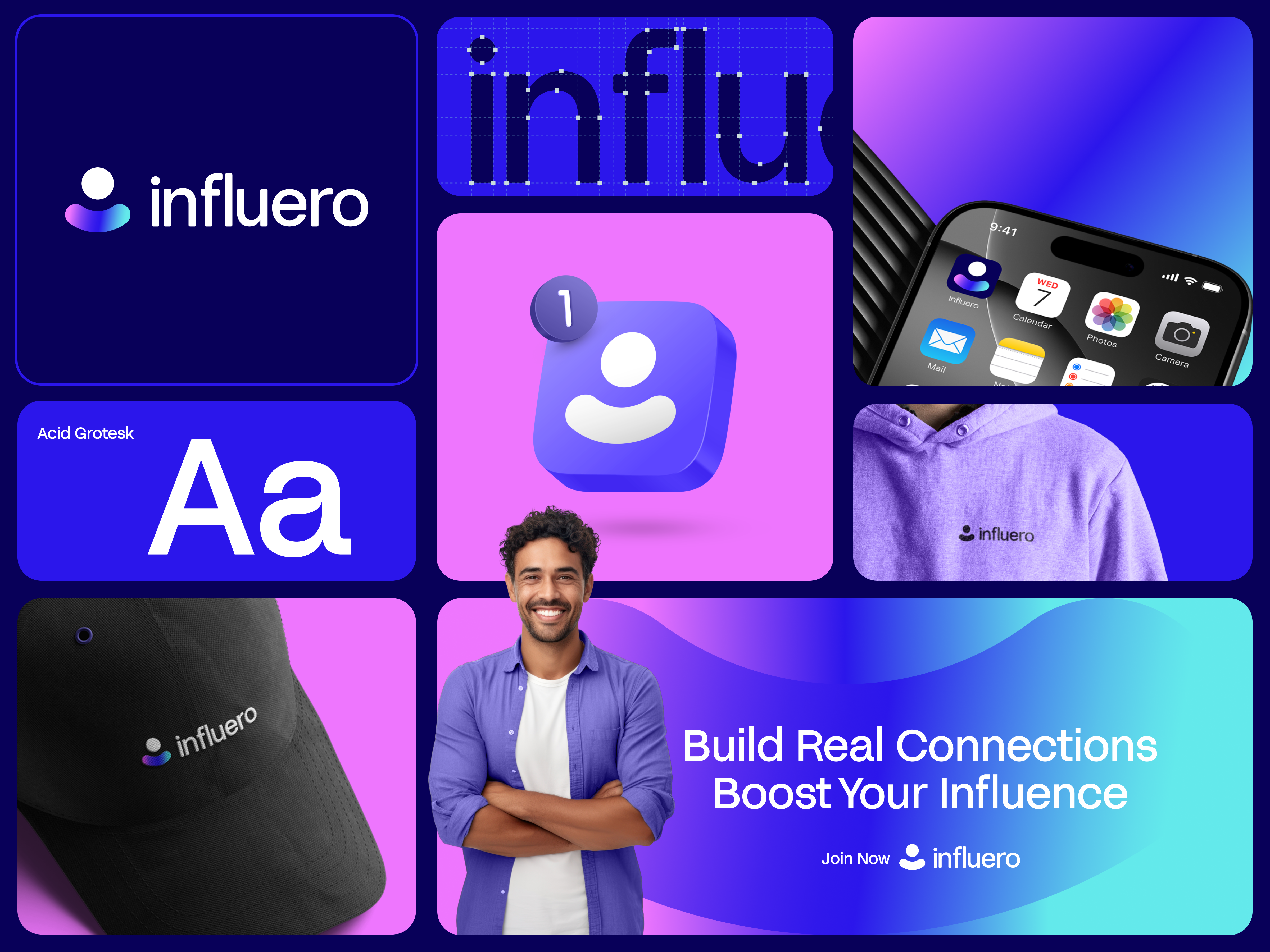 Influero - Influencer Marketplace Logo & Branding Design brand identity branding branding design creative logo design icon base logo design influence influencer marketplace logo influero logo logo design logo mark logotype marketing modern logo modern logo design text base logo design